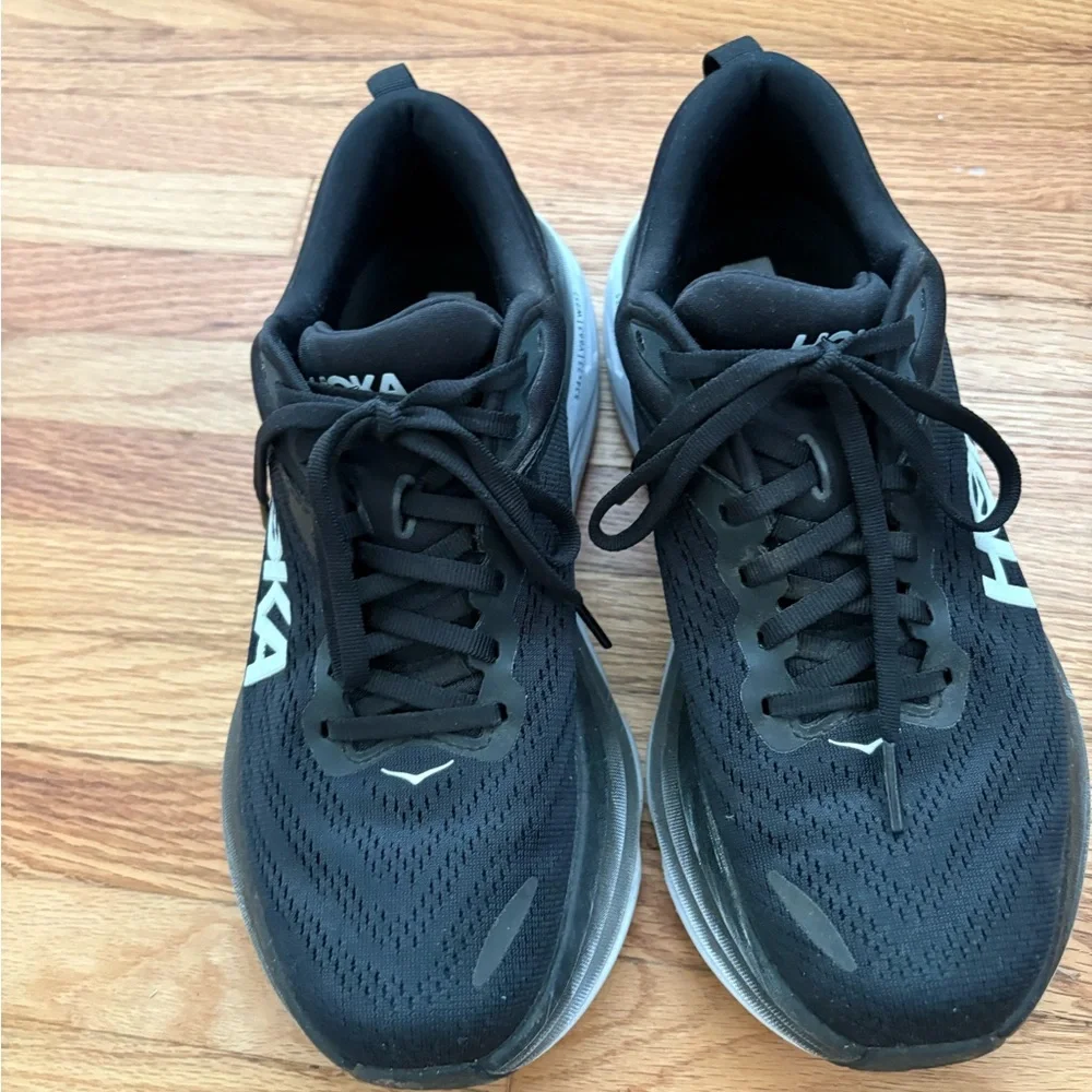 Hoka Women's Black and White Athletic Shoes - Picture 3 of 4